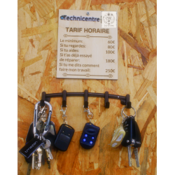 Planche tarif horaire humoristique (15x20cm)