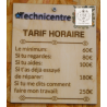 Planche tarif horaire humoristique (15x20cm)